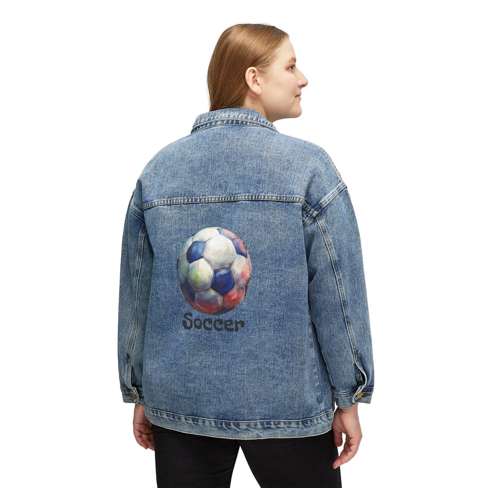 Soccer-Themed Denim Jacket Elevate Your Style, Unleash Your Passion