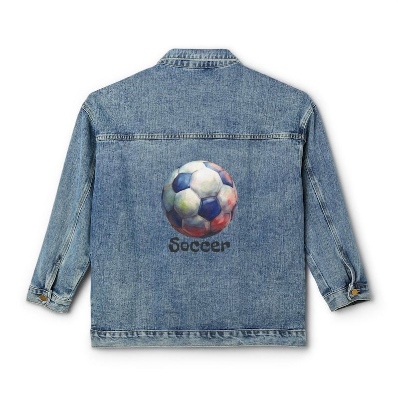 Soccer-Themed Denim Jacket Elevate Your Style, Unleash Your Passion