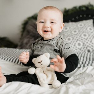 Sogg. E. Bear Organic Cotton Teething Toy for Babies, Heirloom Quality, Eco-Friendly