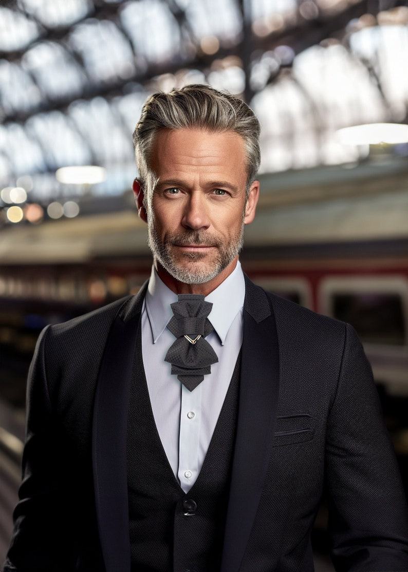 Sophisticated Black Bowtie Elevate Your Wedding Attire with Timeless Elegance