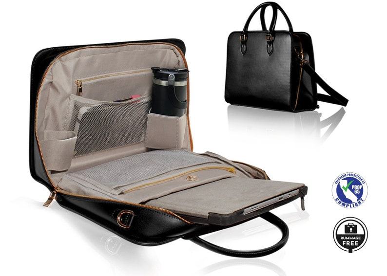 Sophisticated Vegan Leather MacBook Bag Timeless Work Bag for Women, Perfect for Back to School
