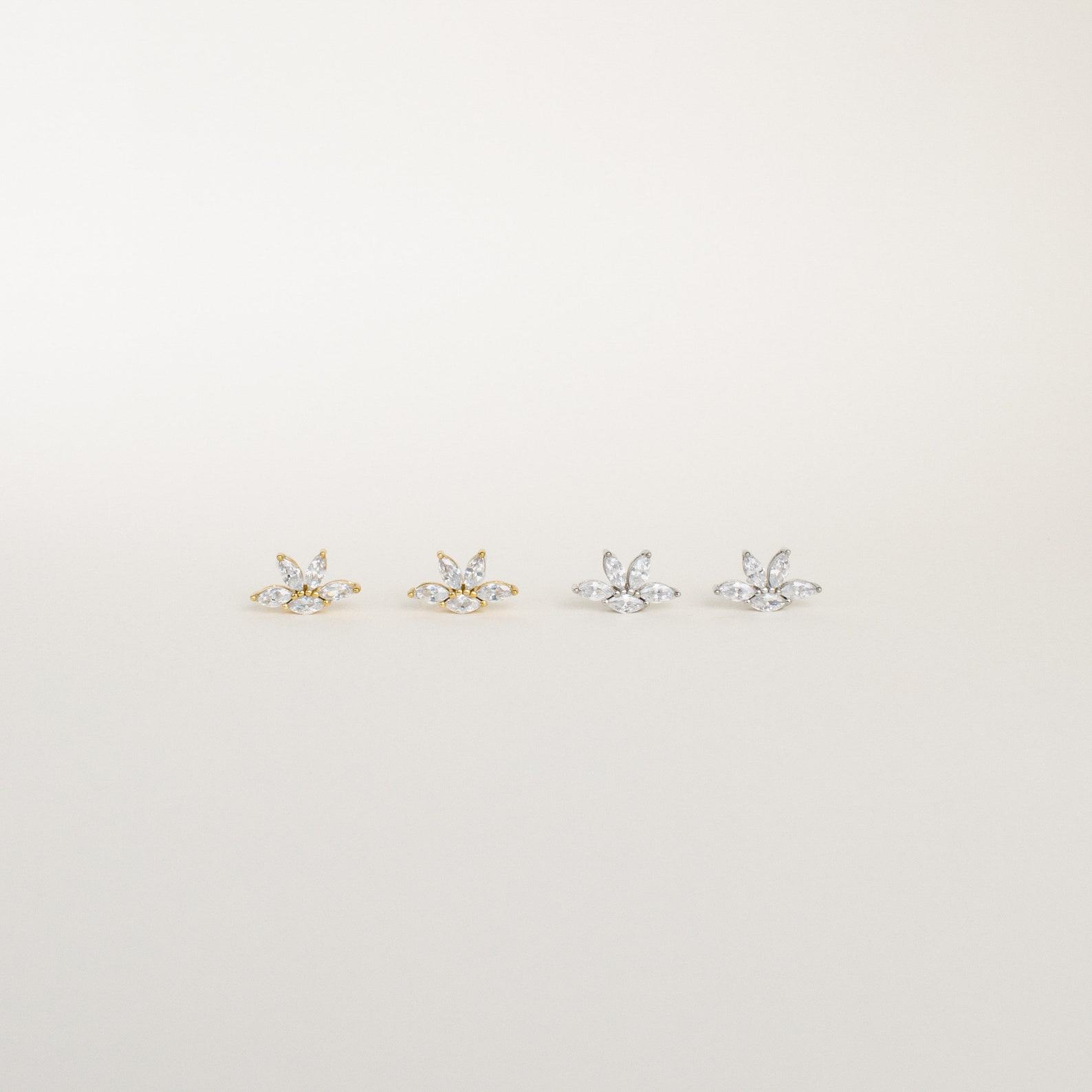 Sparkling Elegance Marquise Diamond Earrings in Shimmering Gold