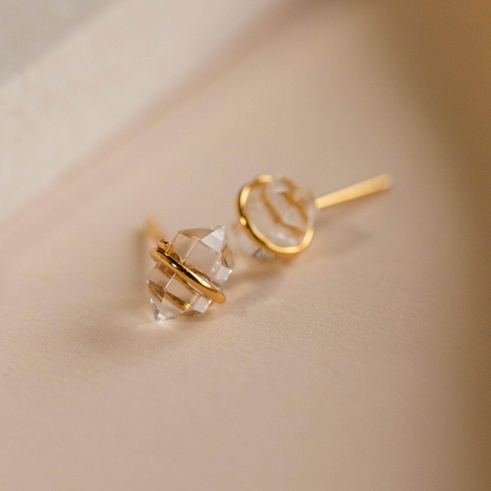 Sparkling Herkimer Diamond Threader Earrings Minimalist Elegance for Every Occasion