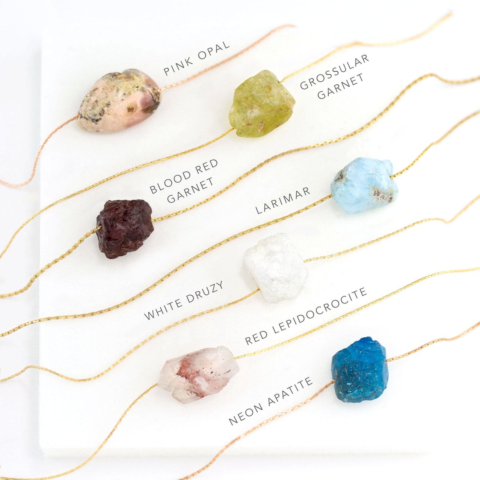 Sparkling Summer Hues Embrace the Energy of Raw Crystal Necklaces