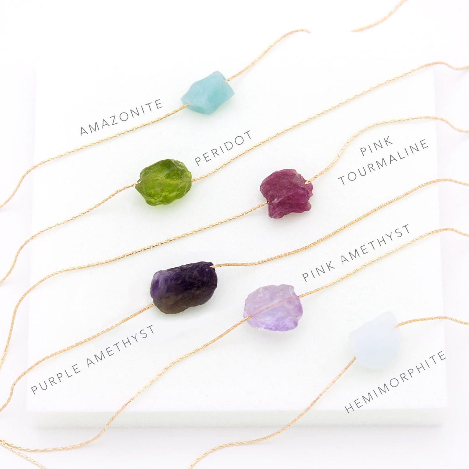 Sparkling Summer Hues Embrace the Energy of Raw Crystal Necklaces