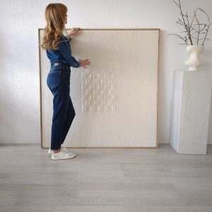 Square Wool Tapestry Wall Hanging – Boho Japandi Art Decor