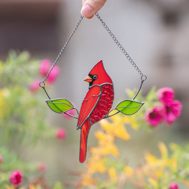 Stained Glass Cardinal A Cherished Remembrance for Loved Ones