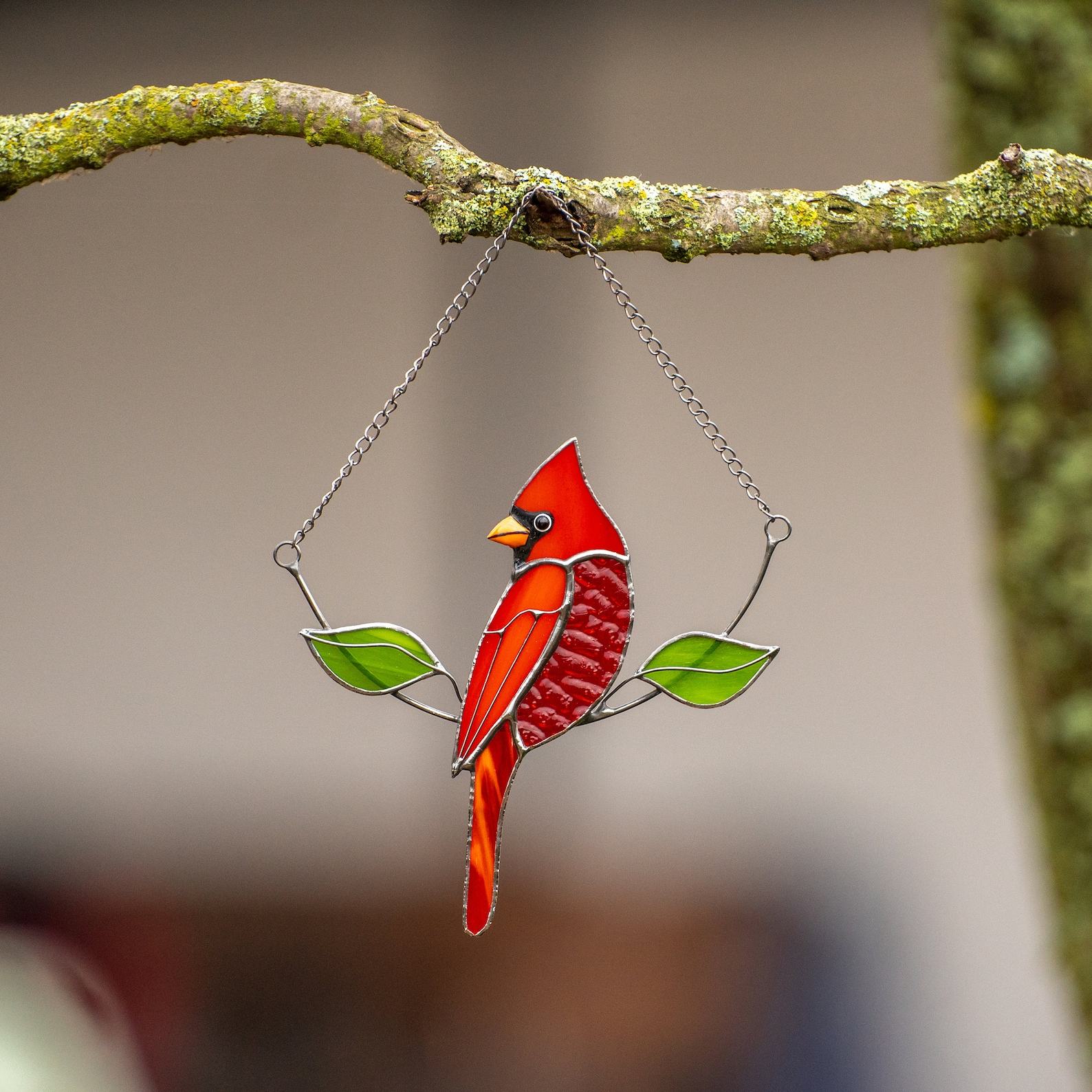 Stained Glass Cardinal A Cherished Remembrance for Loved Ones