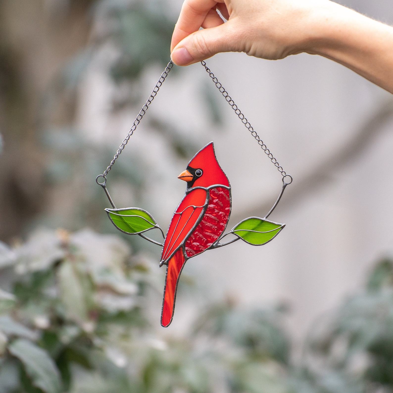 Stained Glass Cardinal A Cherished Remembrance for Loved Ones