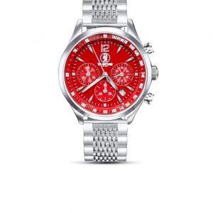 Stainless Steel Chronograph Sapphire Bassy in Red – Precision Timekeeping with a Bold Statement