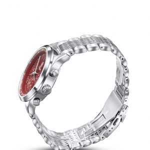 Stainless Steel Chronograph Sapphire Bassy in Red – Precision Timekeeping with a Bold Statement