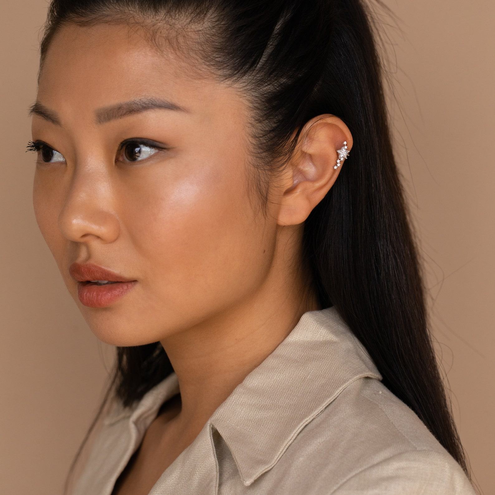 Starry Night Diamond Ear Cuffs Elevate Your Style with Celestial Charm