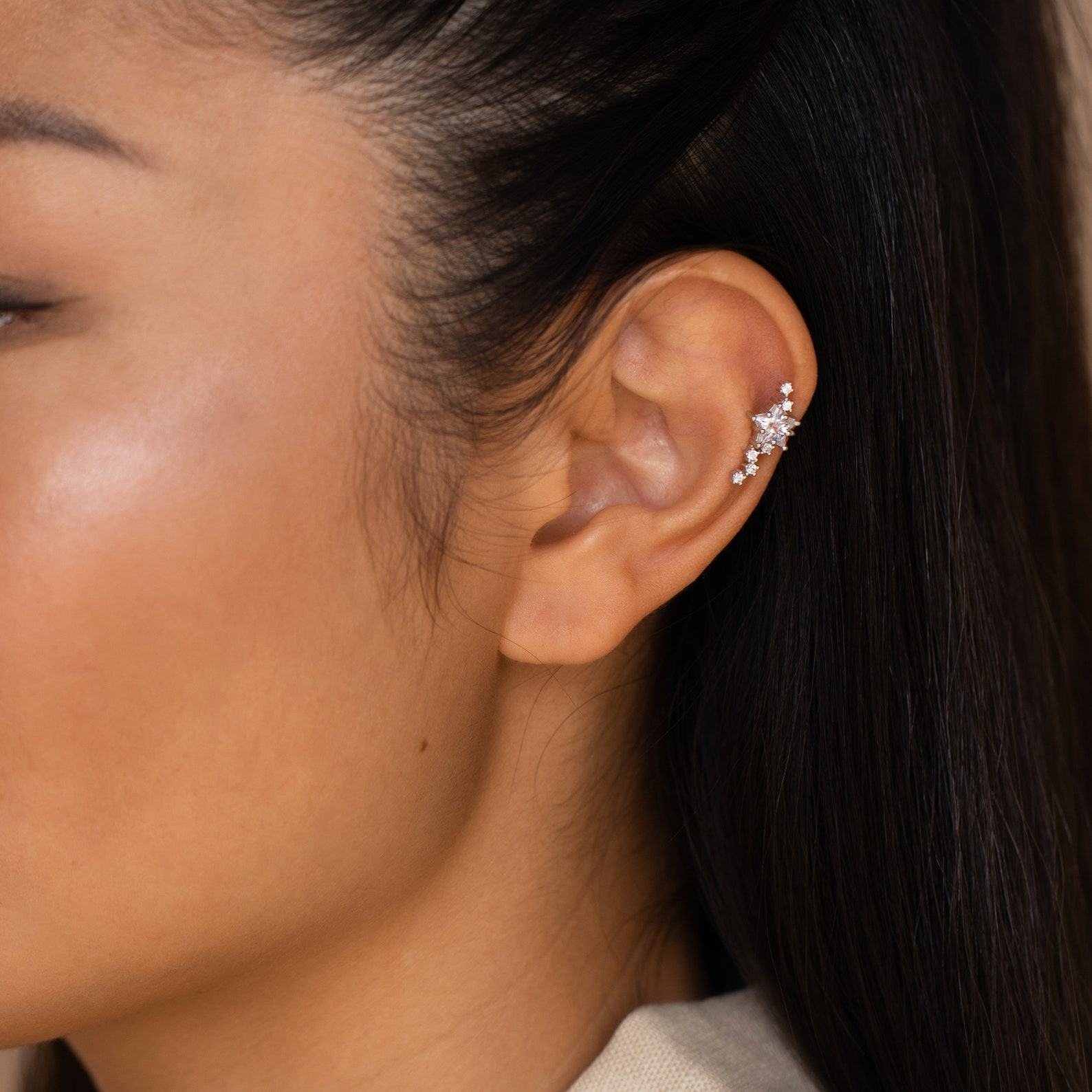 Starry Night Diamond Ear Cuffs Elevate Your Style with Celestial Charm