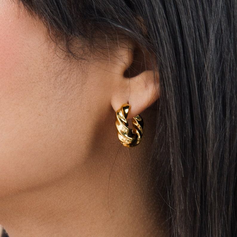 Statement Spiral Hoops Modern Geometric Huggies for a Minimalist Touch (ER106)