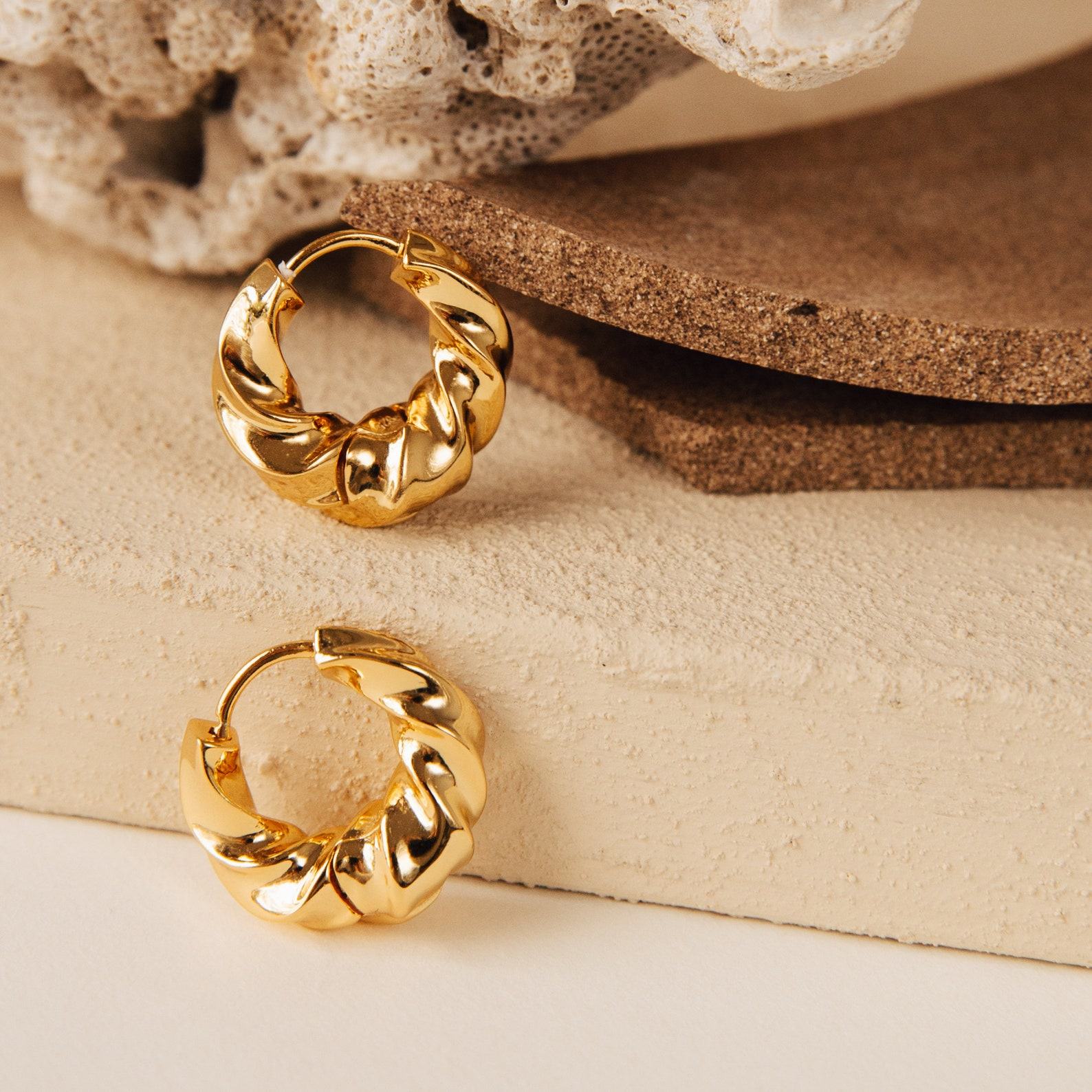 Statement Spiral Hoops Modern Geometric Huggies for a Minimalist Touch (ER106)