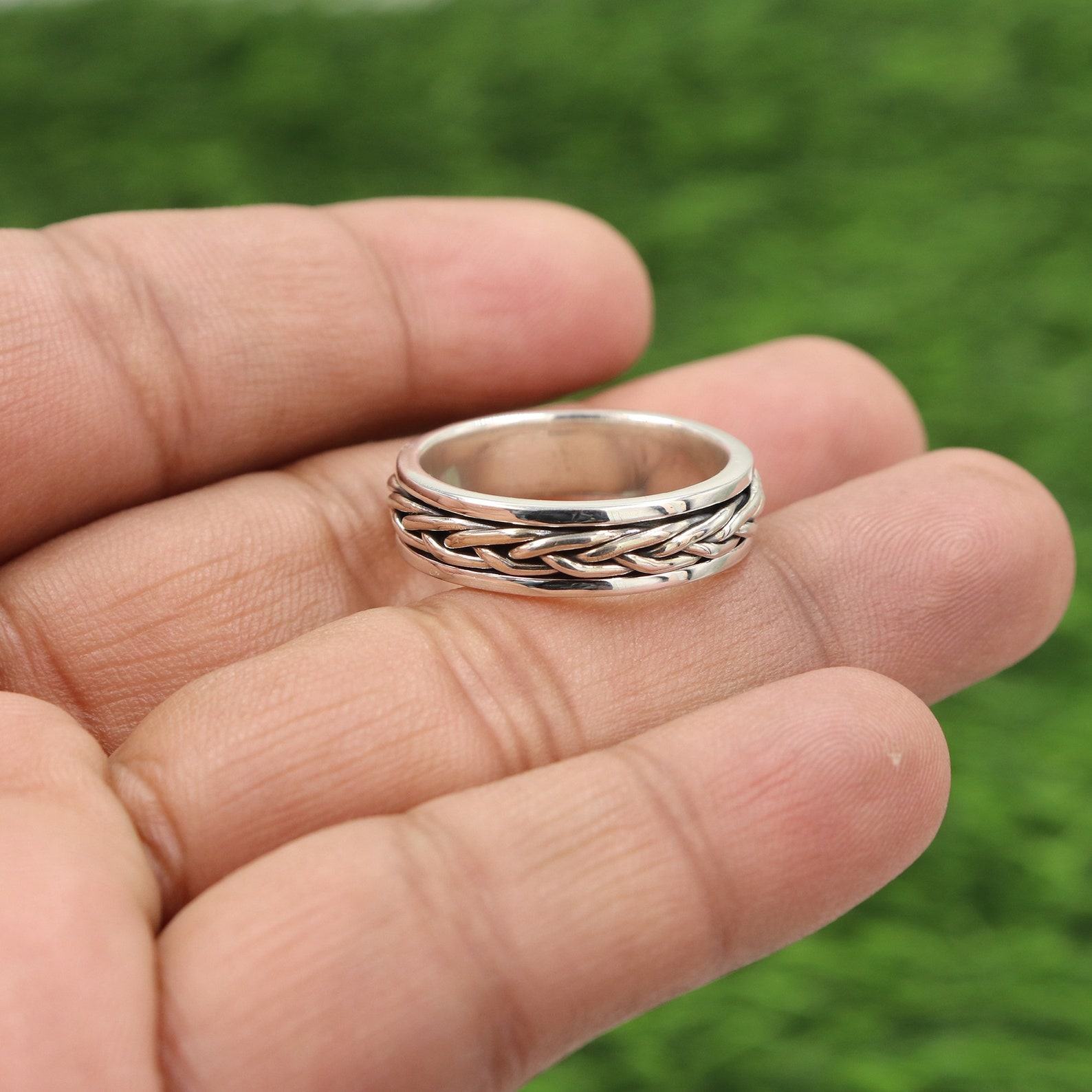 Sterling Silver Fidget Ring Anxiety Relief, Meditation, and Style