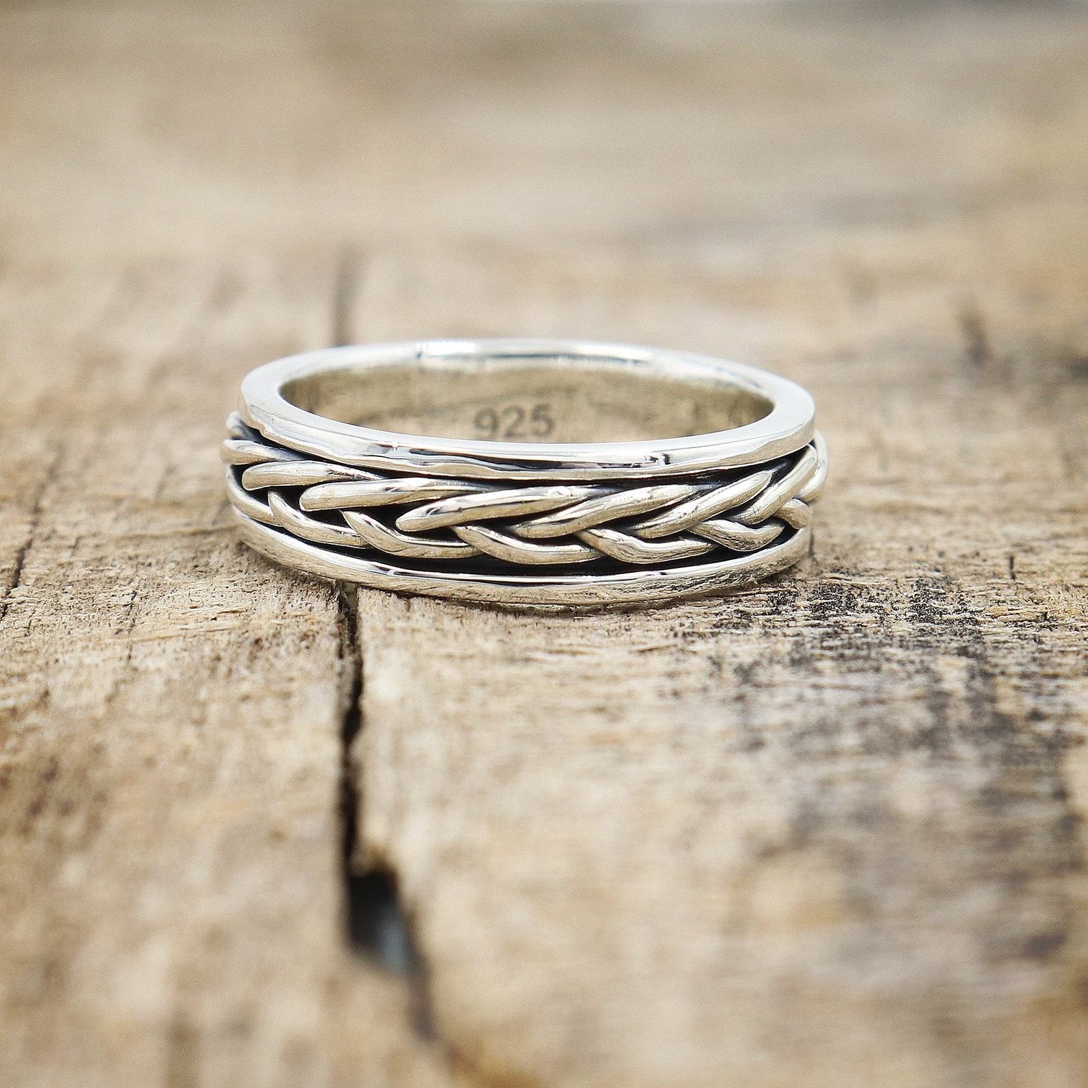 Sterling Silver Fidget Ring Anxiety Relief, Meditation, and Style