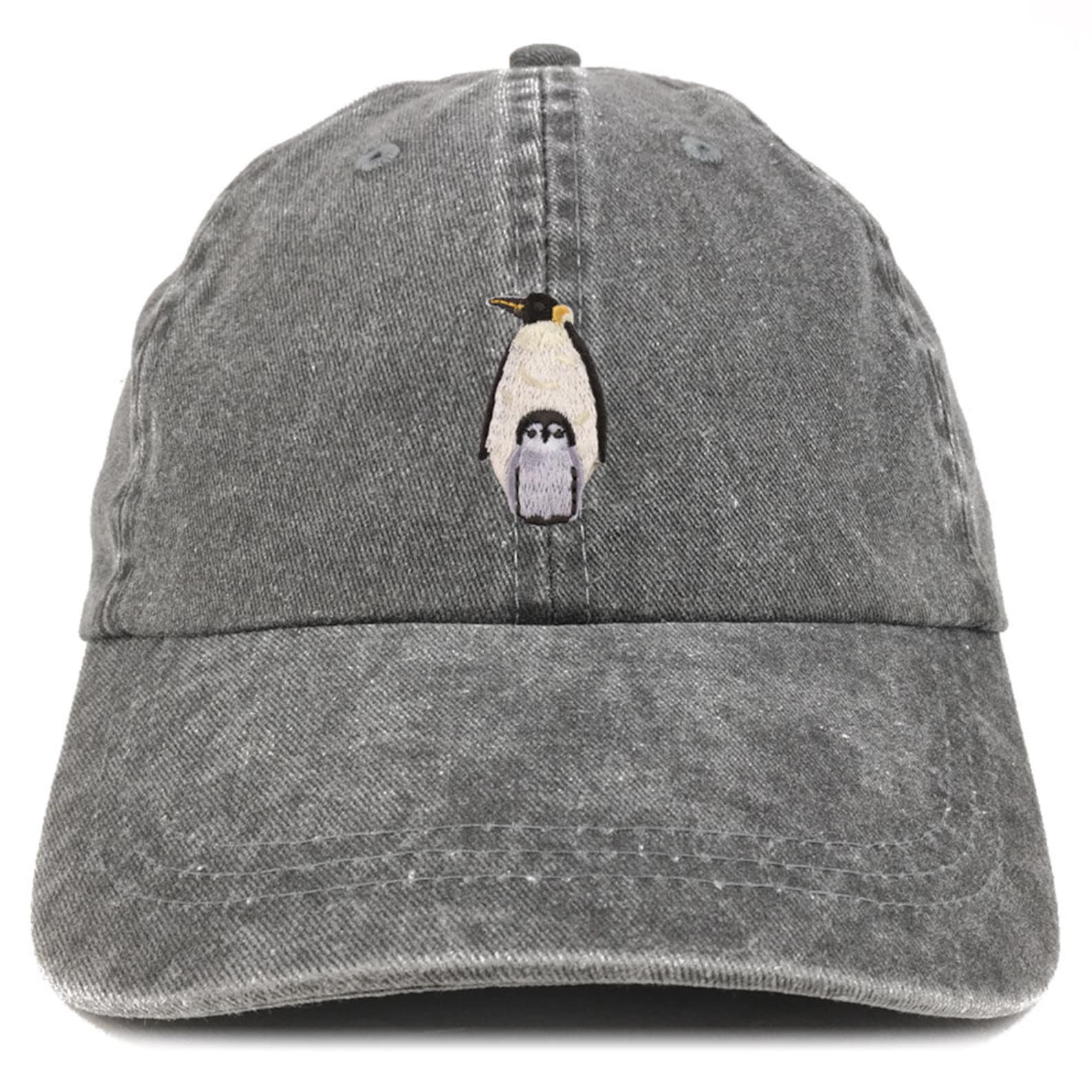 Stitchfy Penguin Patch Pigment Dyed Washed Baseball Cap Embroidered Charm for Your Head