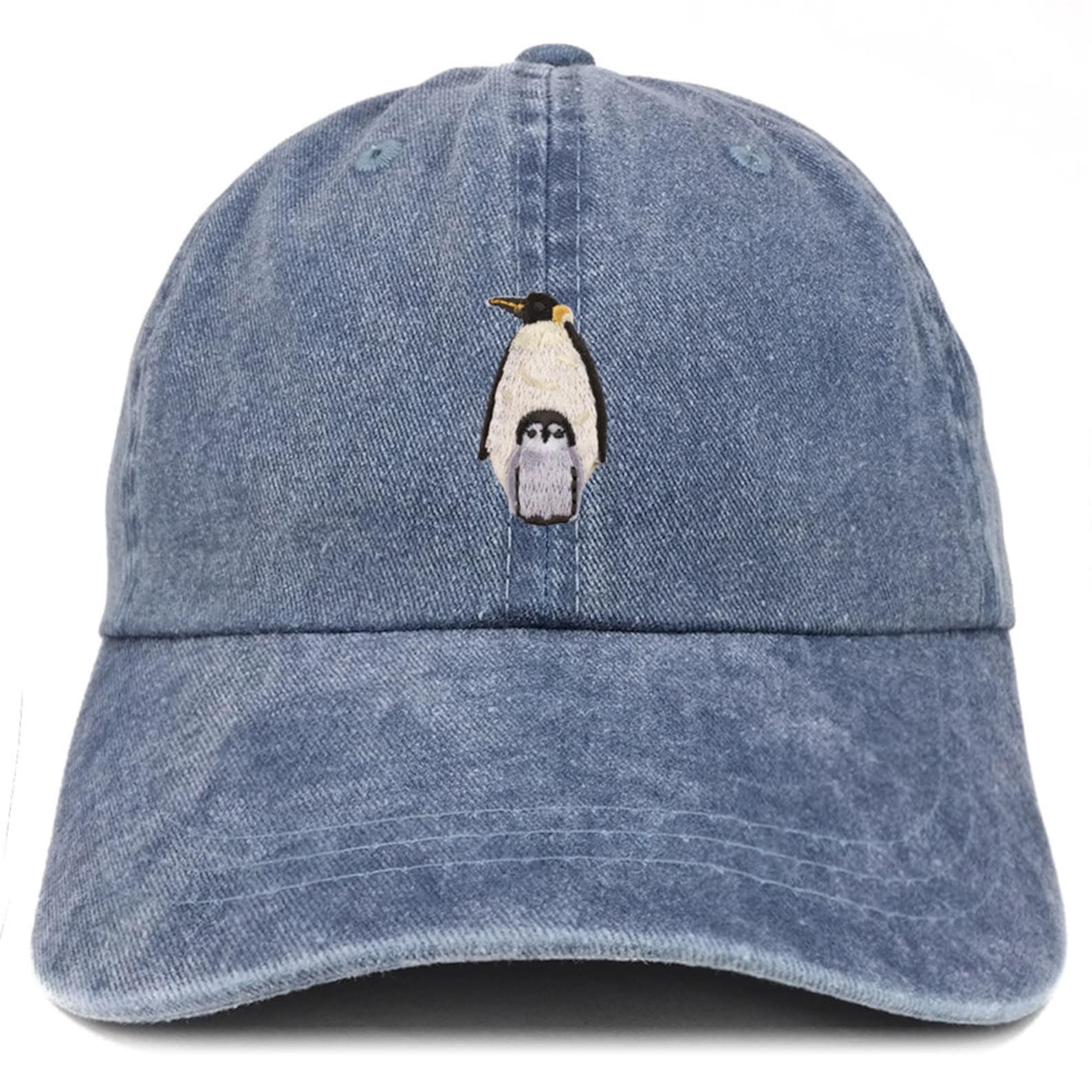 Stitchfy Penguin Patch Pigment Dyed Washed Baseball Cap Embroidered Charm for Your Head