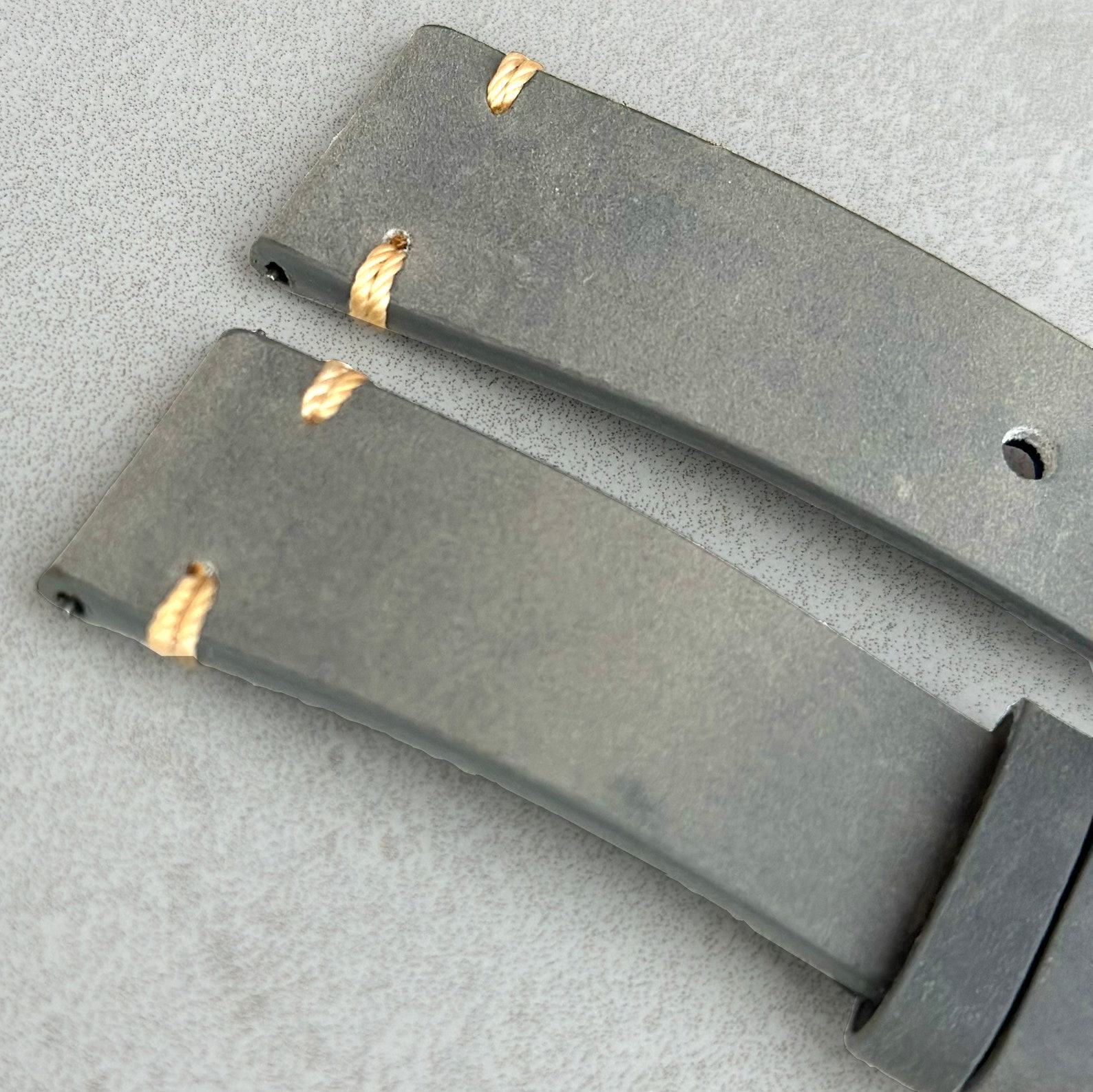 Stone Grey Vintage Full Grain Leather Watch Strap Elevate Your Timepiece with Timeless Style