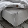 Stonewashed Linen Fitted Sheet Indulge in the Comfort of Ash Pearl Melange