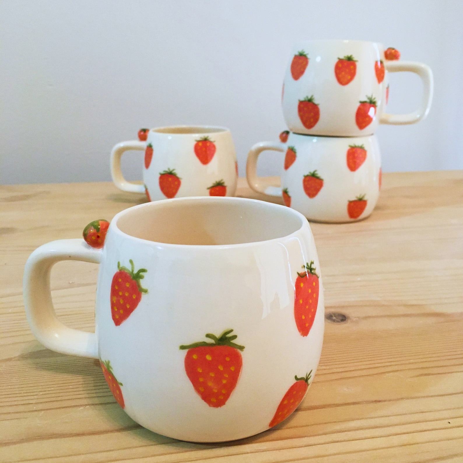 Strawberry Serenade A Ceramic Mug for Mom, Coffee Lovers, and Fruit Fanatics