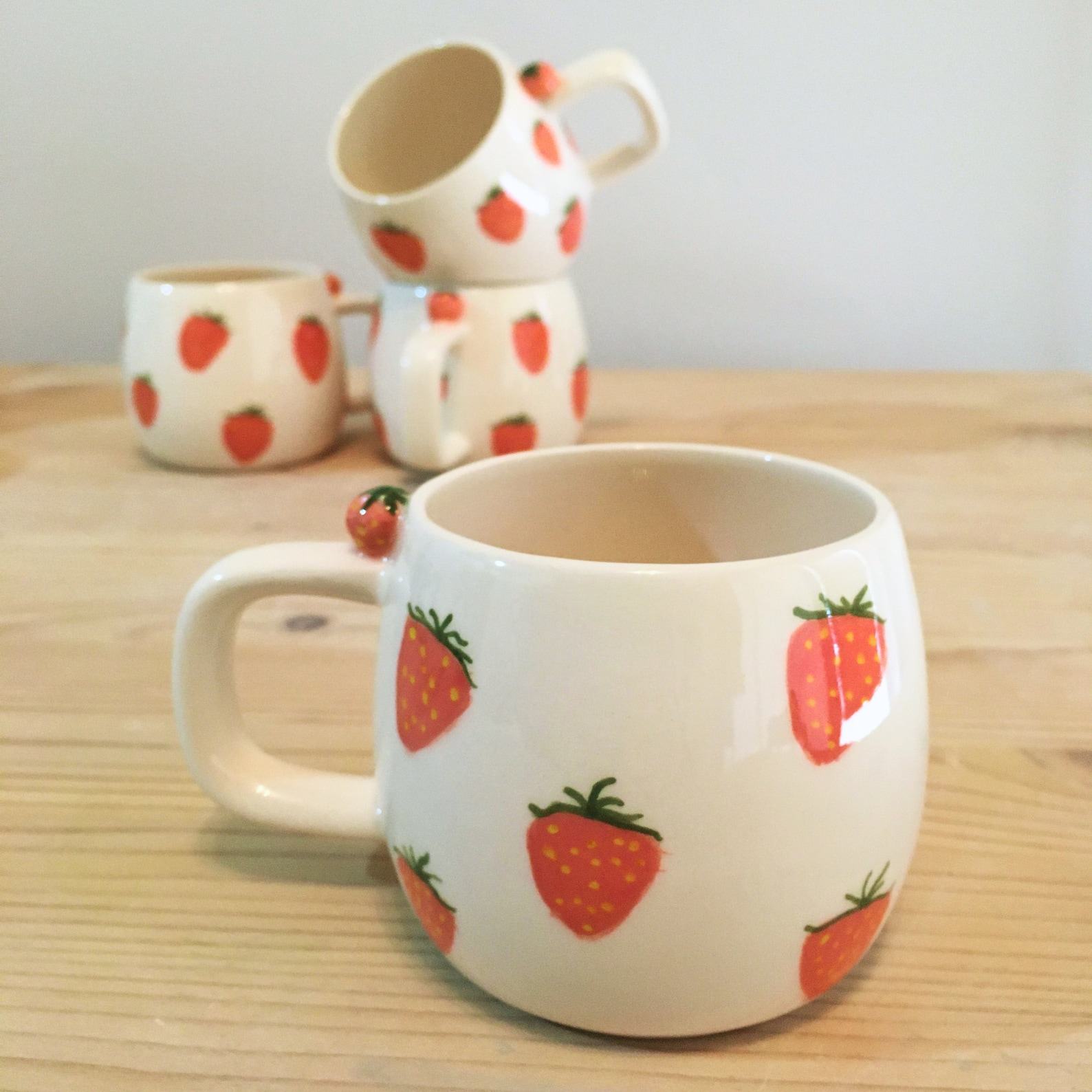 Strawberry Serenade A Ceramic Mug for Mom, Coffee Lovers, and Fruit Fanatics