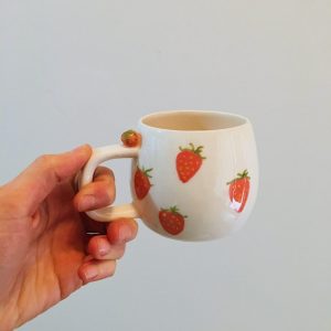 Strawberry Serenade A Ceramic Mug for Mom, Coffee Lovers, and Fruit Fanatics
