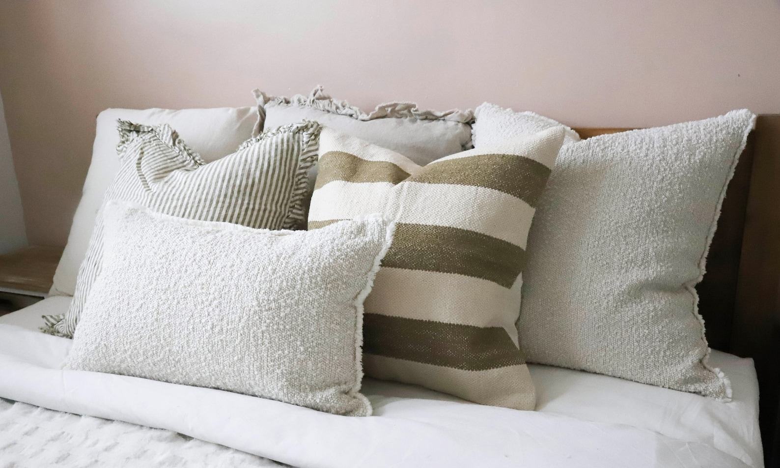 Striped Elegance India Olive Cushion in Two Sizes for Cozy Comfort - Image 4