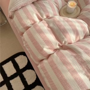 Striped Haven Indulge in the Softness of Double Gauze Cotton Bedding