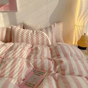 Striped Haven Indulge in the Softness of Double Gauze Cotton Bedding
