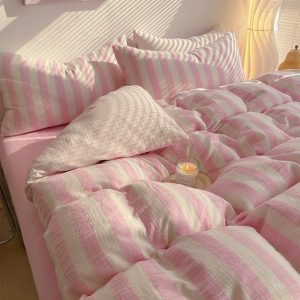 Striped Haven Indulge in the Softness of Double Gauze Cotton Bedding