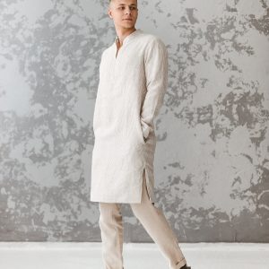 Striped Linen Kaftan Comfort and Style in One