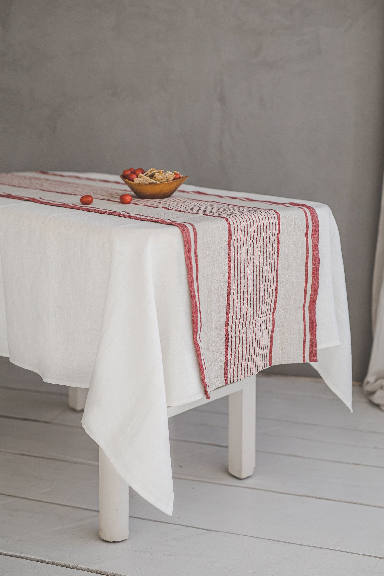 Striped Linen Table Runner Elevate Your Dining with French Elegance - Image 3