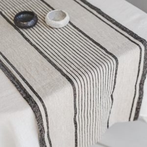 Striped Linen Table Runner Elevate Your Dining with French Elegance
