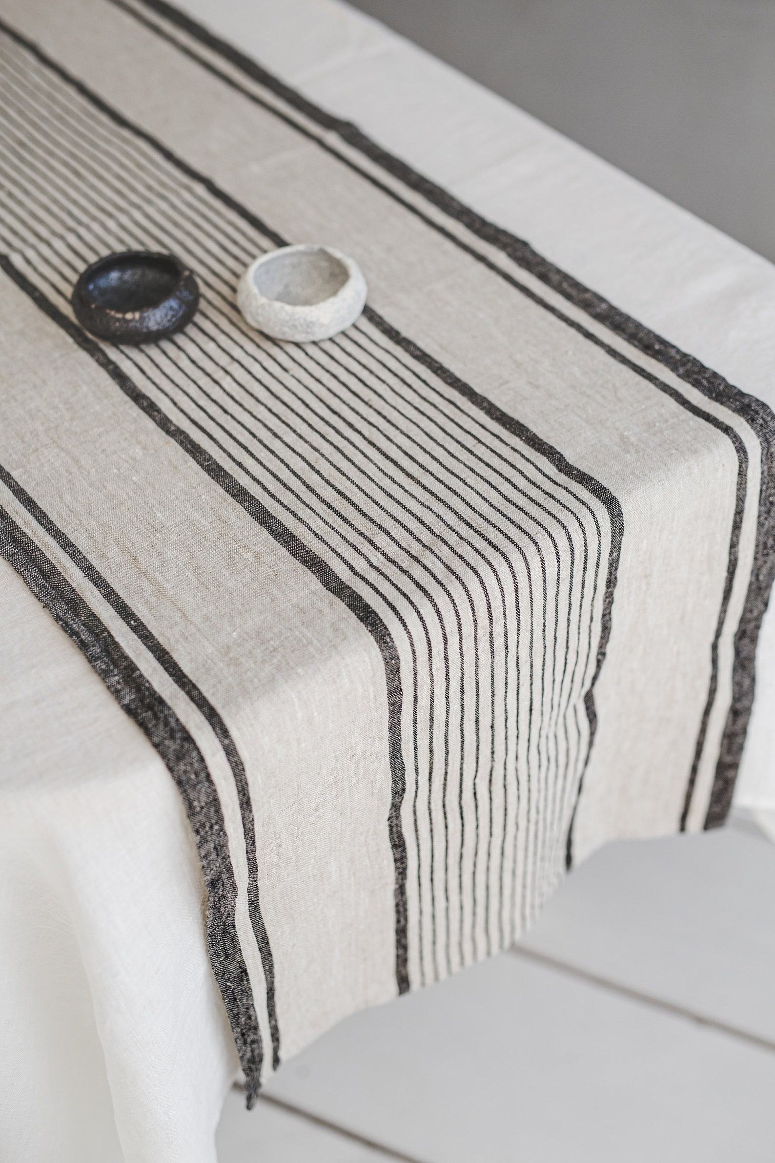 Striped Linen Table Runner Elevate Your Dining with French Elegance - Image 5