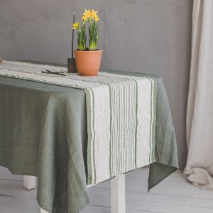 Striped Linen Table Runner Elevate Your Dining with French Elegance