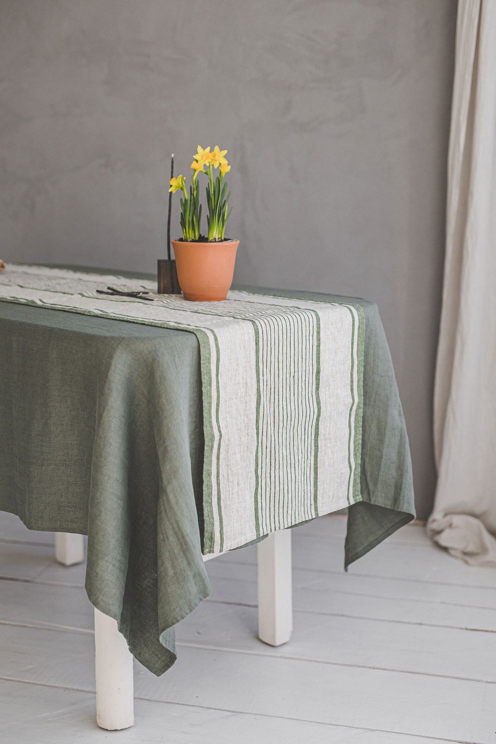 Striped Linen Table Runner Elevate Your Dining with French Elegance - Image 6