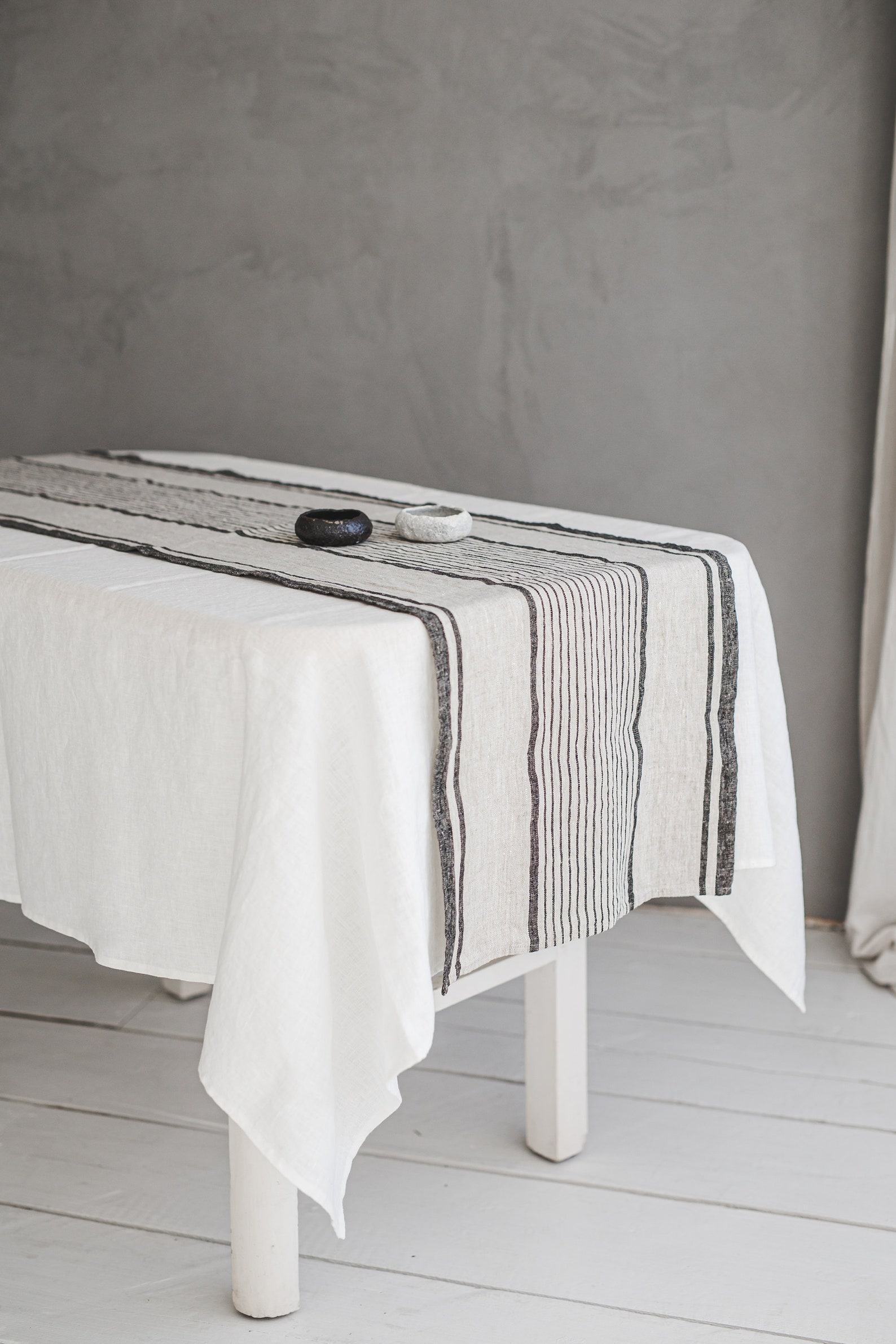 Striped Linen Table Runner Elevate Your Dining with French Elegance - Image 4