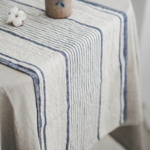 Striped Linen Table Runner Elevate Your Dining with French Elegance