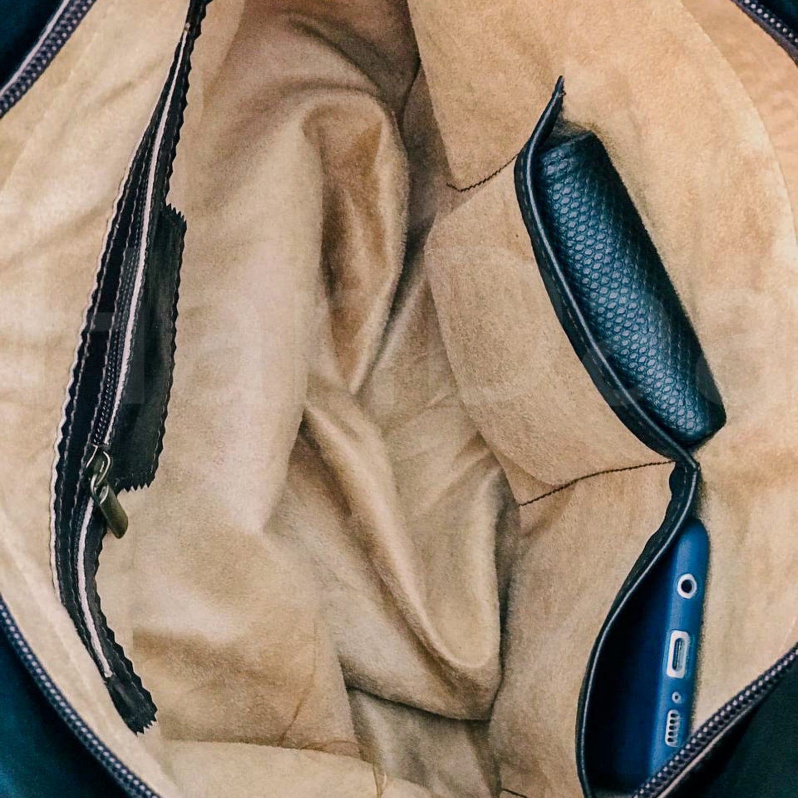 Studded Leather Handbag Personalized Tote with Rivets, a Unique Item for Her