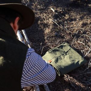 Sturdy 8oz Cotton Canvas Bushcraft Tripod Chair Multipurpose Ground Cloth, Hammock Chair, and Wood Carrier