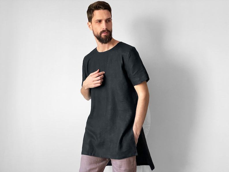 Stylish and Comfortable Maxi Men’s Linen Tunic for a Interesting Item