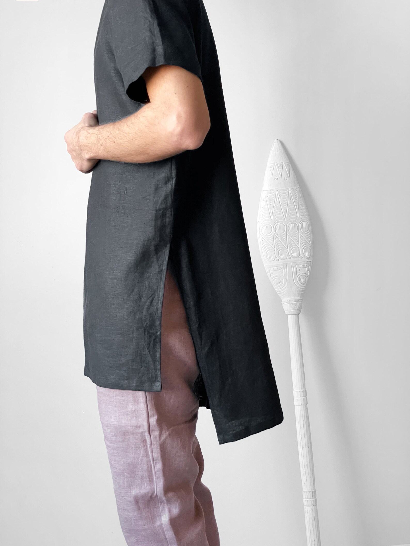 Stylish and Comfortable Maxi Men’s Linen Tunic for a Interesting Item - Image 3