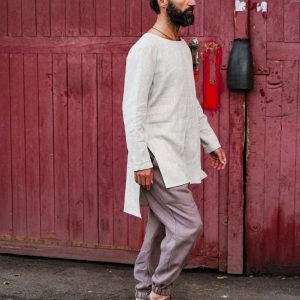 Stylish Beige Linen Tunic A Versatile Wardrobe Essential for Men