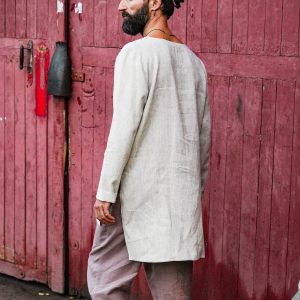 Stylish Beige Linen Tunic A Versatile Wardrobe Essential for Men