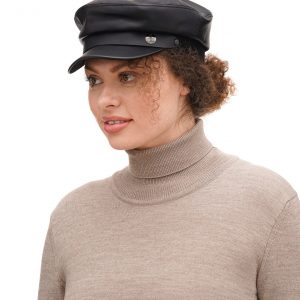 Stylish Faux Leather Baker Boy Cap Elevate Your Wardrobe with a Classic Touch