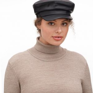 Stylish Faux Leather Baker Boy Cap Elevate Your Wardrobe with a Classic Touch