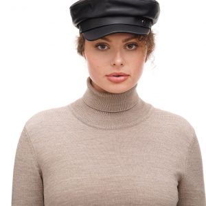 Stylish Faux Leather Baker Boy Cap Elevate Your Wardrobe with a Classic Touch