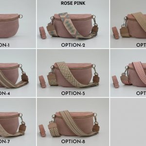 Suede Leather Belly Bag Elevate Your Style with Patterned Straps and Versatile Sizes